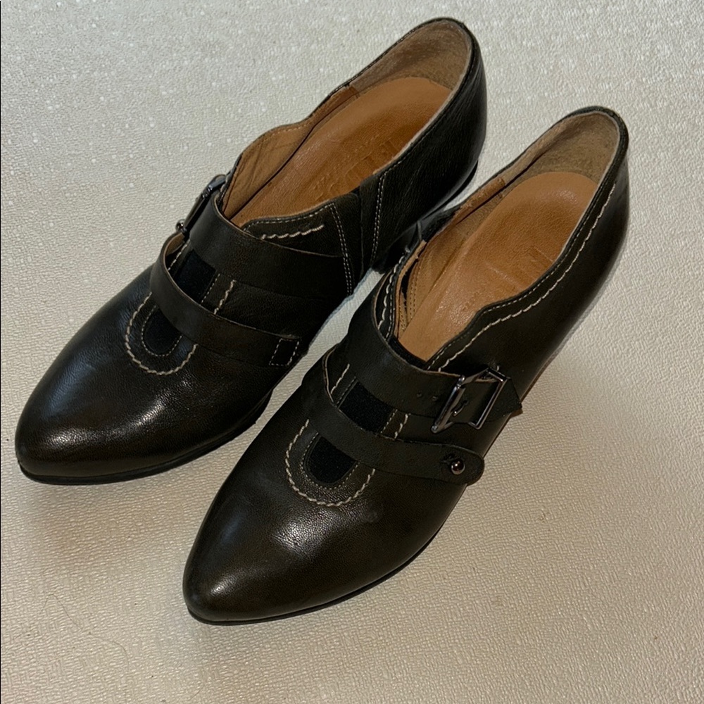 Fidji from Anthropology-dark brownChunky Heel Oxford Shoes with Broguing details